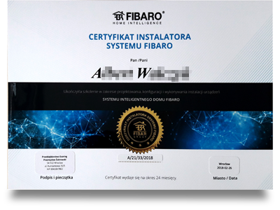 FIBARO installer certificate